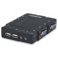 SWITCH KVM 4 PTOS USB Y 4PTOS VGA 3.5MM 1600X900 CON JUEGO CABLES SWITCH KVM 4 PTOS USB Y 4PTOS VGA 3.5MM 1600X900 CON JUEGO CABLES