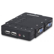 SWITCH KVM 4 PTOS USB Y 4PTOS VGA 3.5MM 1600X900 CON JUEGO CABLES grande