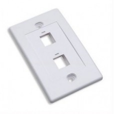 TAPA DE PARED FACEPLATE PLACA 2 PUERTOS BLANCO grande