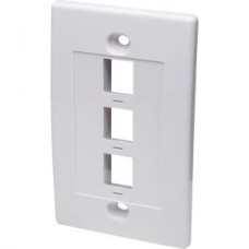 TAPA DE PARED FACEPLATE PLACA 3 PUERTOS BLANCO grande