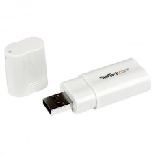 TARJETA DE SONIDO ESTEREO USB EXTERNA ADAPTADOR CONVERSOR BLANCO grande