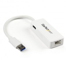 TARJETA ETHERNET 1 PUERTO RJ45 EXTERNA USB 3.0 CON HUB BLANCO grande