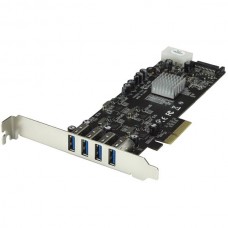 TARJETA PCI EXPRESS 4 PUERTOS USB 3.0 QUADBUS SATA LP4 UASP grande