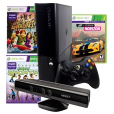 XBOX360 E 4GB W/KINECT HVB14 K ADVENTURES + K SPORTS + FH        grande